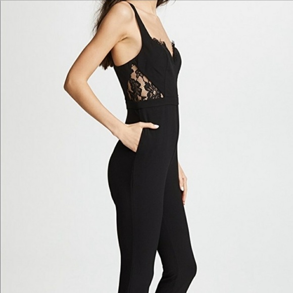 Fame and Partners black Lace Jumpsuit NWT Z23 - Picture 2 of 9